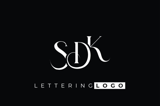 SDK Elegant Monogram Logo Design With Decorative Lettering