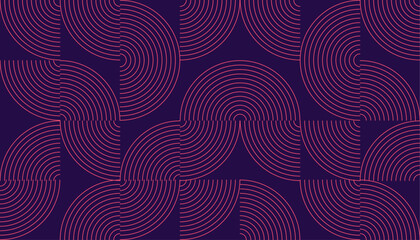 Abstract Geometric Pattern of Concentric Arcs in Purple.