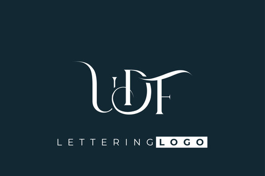 UDF Elegant Monogram Logo Design With Decorative Lettering