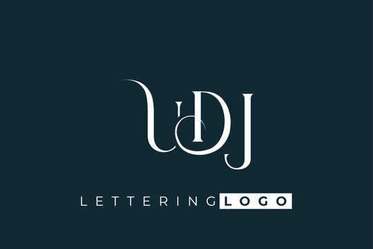 UDJ Elegant Monogram Logo Design With Decorative Lettering