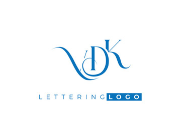 Fototapeta premium VDK Elegant Monogram Logo Design With Decorative Lettering