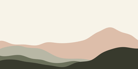 Minimalist Abstract Mountain Landscape with Earthy Tones.