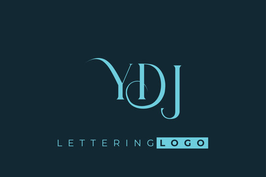 YDJ Elegant Monogram Logo Design With Decorative Lettering