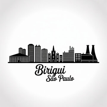 Birigui City Brazil Skyline &mdash; An Industrial and Commercial Hub Vector Art