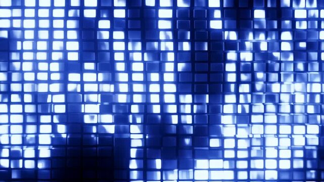 Abstract grid of rectangular shapes in blue and white