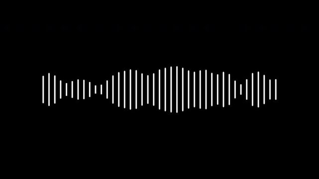 Animated white lines form an audio waveform, ideal for music streaming service logos or sound-related designs