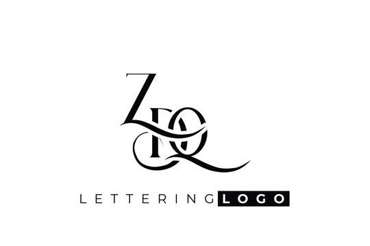 ZDQ Elegant Monogram Logo Design With Decorative Lettering
