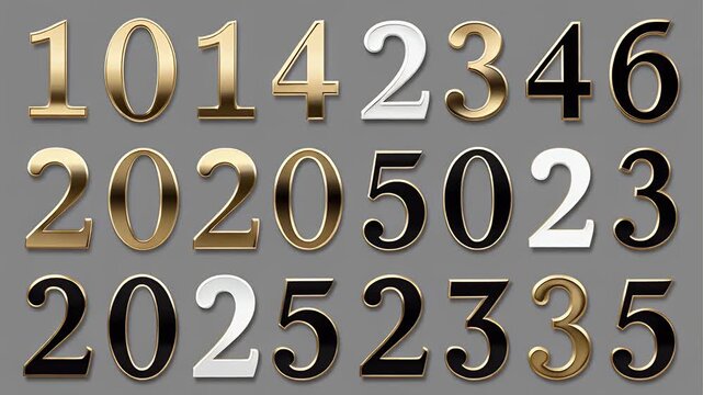 Elegant Gold and Silver Number Collection: A Versatile Resource for Creative Projects
