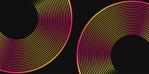 Dark abstract modern background. Colorful gradient line decoration. eps10