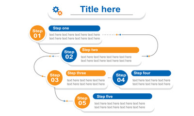 Business Process Workflow Infographic Template, Step Modular Diagram