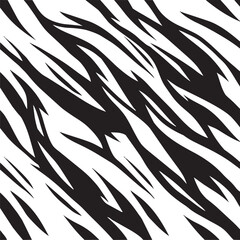Black and white zebra print pattern with sharp stripes © Vectory Icons