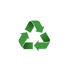 Obraz premium Three-Dimensional Green Recycling Symbol Icon for Environmental Sustainability and Ecology