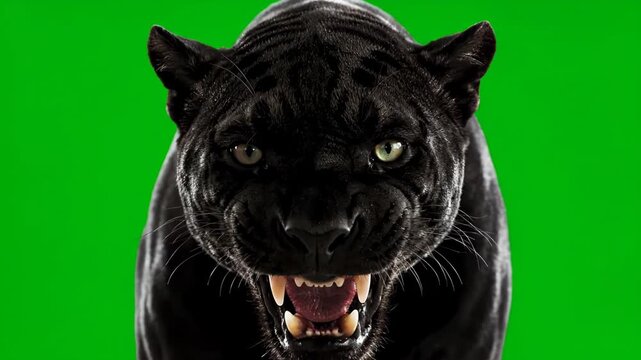 Black Panther Closeup Facing Camera Aggressive.