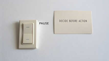 Flat lay illustration of a light switch turned off and labeled
