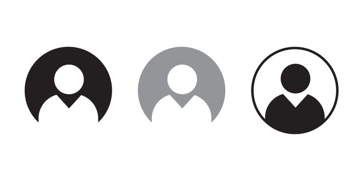 Default profile avatar icon set in square. Social media account user symbol