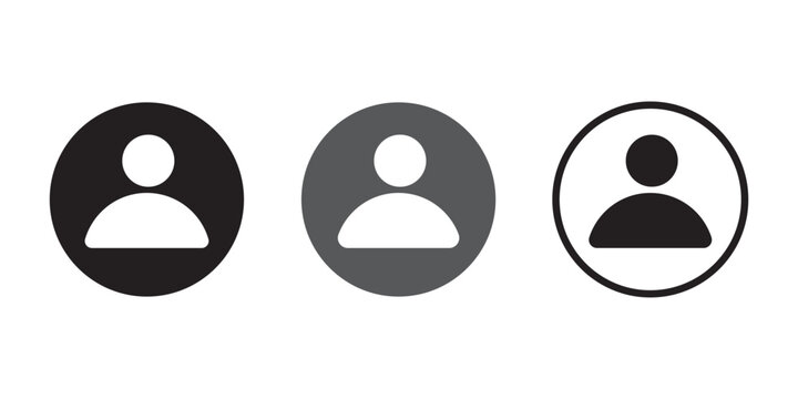 User profile icon set. profile avatar icon vector, User account profile black circle in flat style , social media profile photo icon symbol