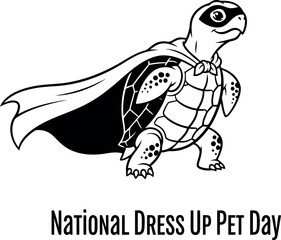 Obraz premium Superhero turtle silhouette for national dress up pet day