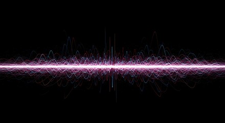 Abstract digital background showing the principle of wave dispersion, where different frequencies travel at varying speeds across a dark plane, dispersion, futuristic, background