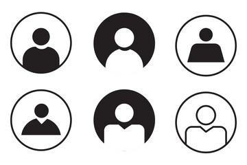 Avatar default user icon set. Social media user profile icon