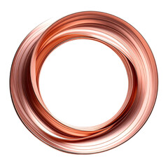 Abstract Circular Design with Elegant Metallic Swirls in Rose Gold