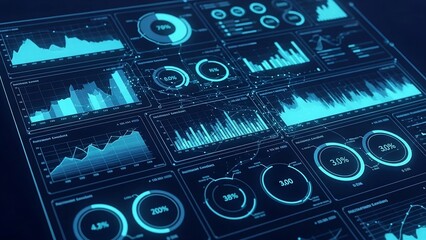 business analytics dashboard with fnancial performance data