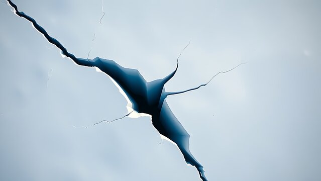 uriel. Aerial view of a deep lightning-shaped crack splitting a smooth glacier surface. travel magazines, destination branding, designed for travel destination branding, used by lab technicians.