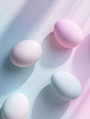 Pastel Easter Eggs Minimal Background &ndash; AI Generative
