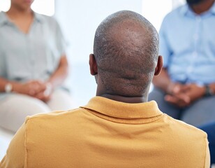 Diverse Multi-Ethnic Group of People Sitting in a Circle for a Support Group