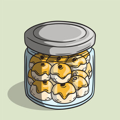 Indonesian Nastar Cookies in Glass Jar for Eid al-Fitr Celebration