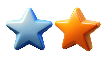 Obraz premium Two colored star shapes on black background