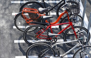 bicycles in the parking