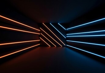 An infinitely receding visual field showing complex geometric layers and profound spatial dimensionality through glowing light and deep shadow, recession, space, abstract art