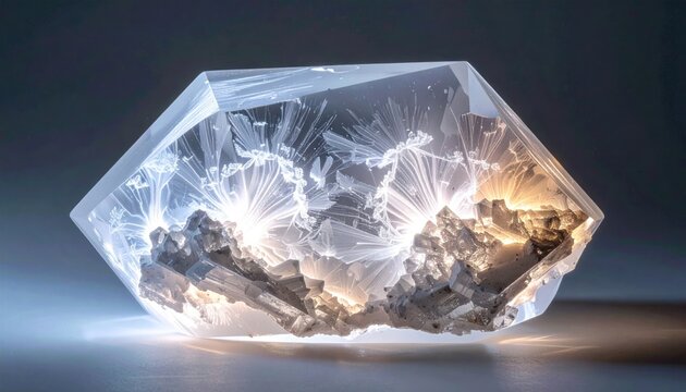 Abstract Crystal Formation with Internal Light and Texture.