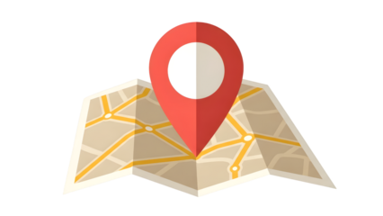 Location Pin On Folded Map Icon For Navigation Gps