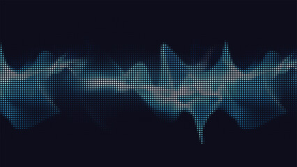 Abstract halftone pattern depicting smoke or vapor on a dark backdrop. Ideal for modern designs, textures, and atmospheric effects.