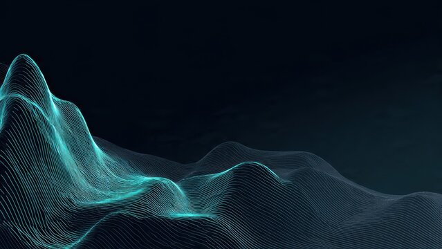 Abstract Line Waveforms on Dark Background - Powered by Adobe