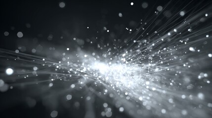 Abstract white particles and glitter effect on bright background for business, event, medical, and clean professional presentations