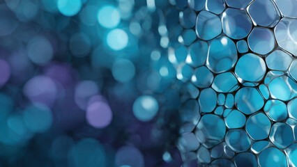 Blue cellular structure abstract