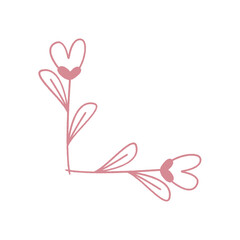 Fototapeta premium Romantic Corner Decorations & Heart Borders