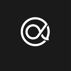 Alpha symbol logo black white design template