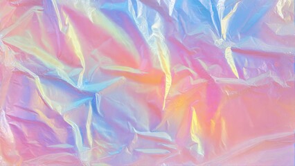 Iridescent Wrinkled Plastic Sheet Texture