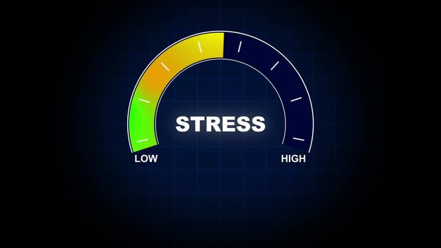 Stress Meter Gauge Low Anxiety Level to High Indicator