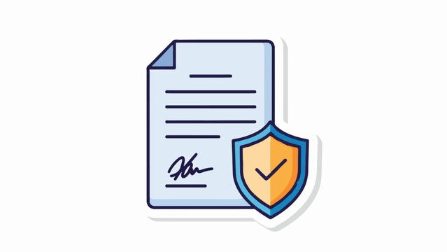 A signed document with a shield, symbolizing security and assurance