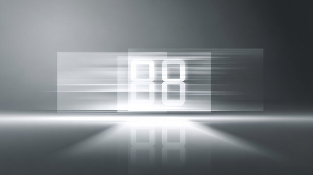 Digital clock display with motion blur - Powered by Adobe