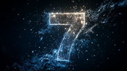 Number seven glowing particle effect