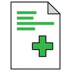 Obraz premium Medical Document Health Record File Icon Vector Graphic