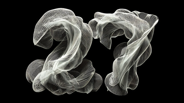 Abstract wireframe numbers - Powered by Adobe