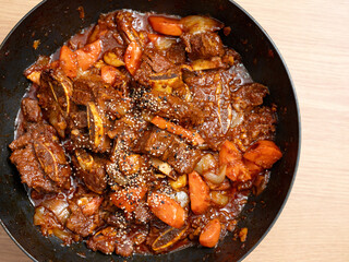 Braised Short Ribs, galbijjim, Braised Spicy Short Ribs