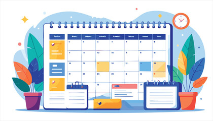 vector Colorful Calendar Planning and Organization Tools