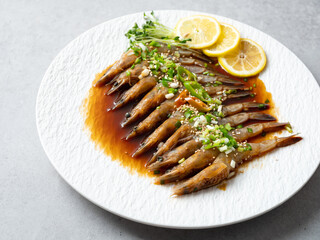 Soy Sauce Marinated shrimp, Korean food